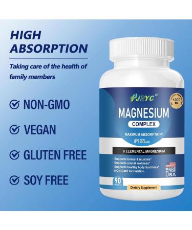 Magnesium Complex Supplement - 1000mg with 8 Magnesium Forms: Glycinate Citrate Malate Taurate & Orotate - Supports Muscle Function Bone Strength & Relaxation - Vegan Non-GMO - 180 Capsules - Buy Online on GoSupps.com