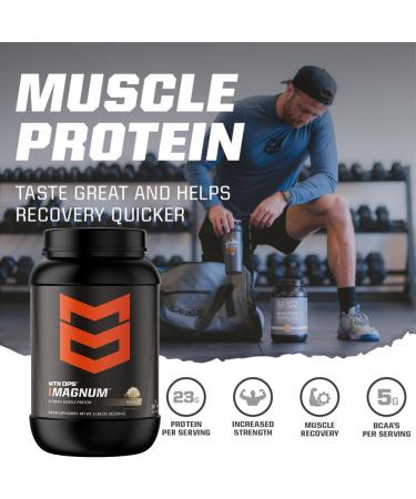 MTN OPS Magnum Strawberry Protein Powder - 23g Whey Isolate & Milk Protein with BCAAs | Zero Sugar Gluten Free | Delicious Strawberries & Cream Flavor | 30 Servings - Buy Online on GoSupps.com