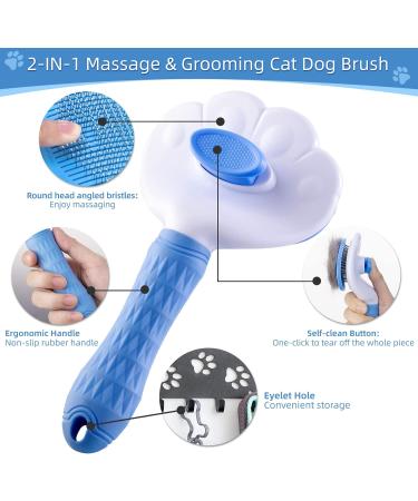 Self-Cleaning Slicker Brush for Dogs & Cats - Grooming Tool for Shedding Tangles - Deshedding Cat Brush - Short & Long Haired Cats - Buy Online on GoSupps.com