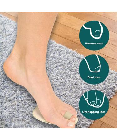 6 Piece Hammer Toe Straightener Set - Toe Splint for Crooked, Overlapping Toes & Corn Removers - Khaki, One Size - Buy Online on GoSupps.com