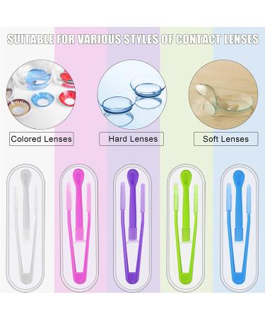 10 Pack Colorful Contact Lens Remover and Inserter Tool Case Set with Soft Tip Applicator - Portable Contact Tweezers for Soft and Hard Lenses - Buy Online on GoSupps.com