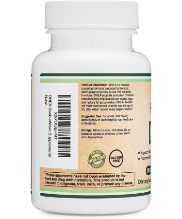 DHEA 100mg | 180 Capsules | Max Strength 6 Month Supply | Third Party Tested | Hormone Balance & Healthy Aging by Double Wood - Buy Online on GoSupps.com