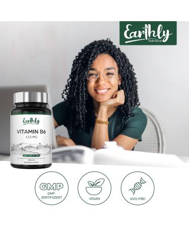 Buy Vitamin B6 12.5 mg - 365 Vegan Tablets for Healthy Metabolism & Immune Support | Earthly Nutrition - Buy Online on GoSupps.com