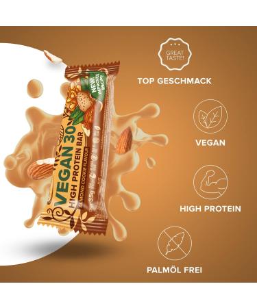IronMaxx Vegan 30 High Protein 24 Bars 35g Almond Cookie - Buy Online on GoSupps.com