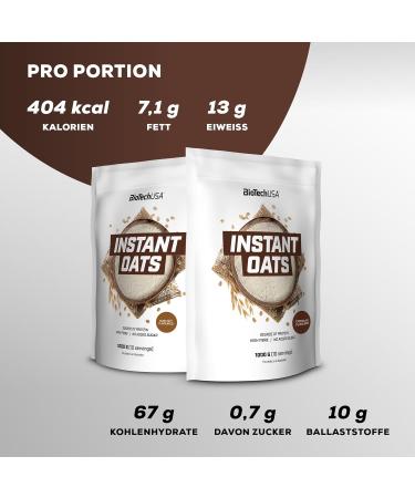 BioTechUSA Instant Oats Porridge - 1000g Chocolate | High Fiber & Vegetable Protein | International Shipping Available - Buy Online on GoSupps.com