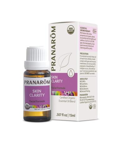 Pranarom Skin Clarity 15ml Pure Essential Oil Blend - Lavender Tea Tree Thyme Rosemary Niaouli German Chamomile Skin Clarity 0.5 Fl Oz (Pack of 1)