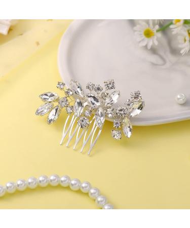 Xinzistar Wedding Hair Clips Bride Hair Clip Comb Bridal Bridesmaid Wedding Hair Accessories for Women Girls Diamante Silver Hair Clips Jewels Rhinestone Hair Clip Accessory for Bridesmaids - Buy Online on GoSupps.com