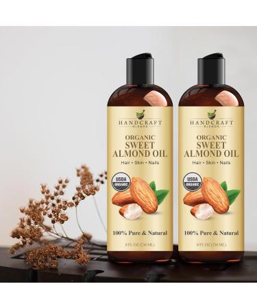 Handcraft Blends Organic Almond Oil - 8 Fl Oz - 100% Pure and Natural - Premium Grade Oil for Skin and Hair - Carrier Oil - Hair and Body Oil - Massage Oil - Hexane-Free Organic Sweet Almond - 8 Fl Oz (Pack of 1) 8 Fl Oz (P  - Buy Online on GoSupps.com