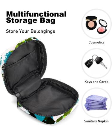 Abstract Blue Plaid Period Bag - Sanitary Napkin Storage & Travel Makeup Pouch - Buy Online on GoSupps.com