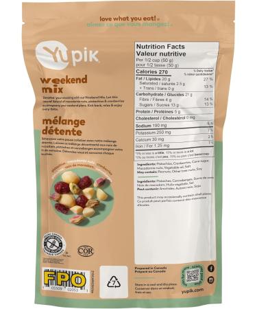 Yupik Weekend Mix 164 g Gluten-Free Kosher Non-GMO Guilt-Free Snack Sweet & Salty Nuts Pistachios Macadamia Nuts & Cranberries Healthy Trail Mix - Buy Online on GoSupps.com