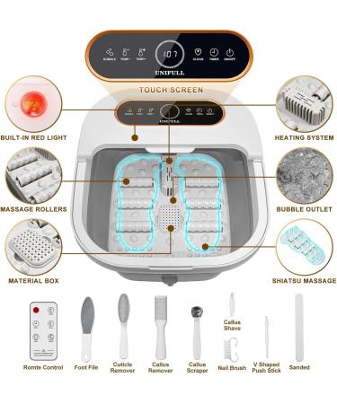 UNIFULL Collapsible Foot Spa Bath | Heated Foot Bath with Remote Control Massage Rollers & Timer | Pedicure Kit for Relaxation & Comfort - Buy Online on GoSupps.com