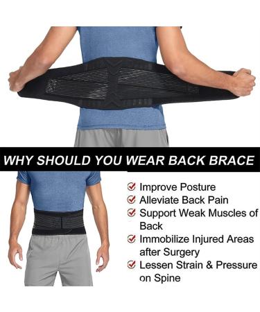 Back Support Belt Orthopedic Corset - XL Lumbar Brace for Pain Relief Herniated Disc Sciatica & Scoliosis - Men & Women Waist Trainer Spine Decompression Protector - Black - Buy Online on GoSupps.com