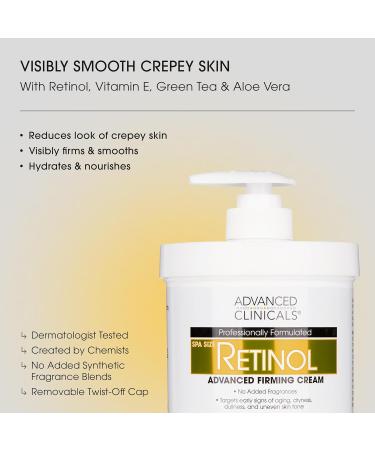 Advanced Clinicals Retinol Body Lotion & Face Moisturizer |  Anti Aging Skin Care With Retinol  - Targets Wrinkles&Stretch Marks - 16 Ounce - 454g  - Buy Online on GoSupps.com