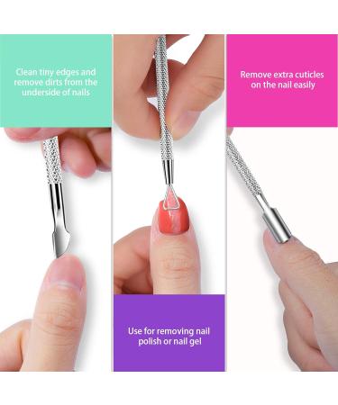 Gel Nail Polish Remover Kit - 20 Plastic Nail Clips, 550 Cotton Pads, 120ml Dispenser Bottle, 7 Nail File Grits, 2 Nail Brushes, 2 Cuticle Pushers - Buy Online on GoSupps.com