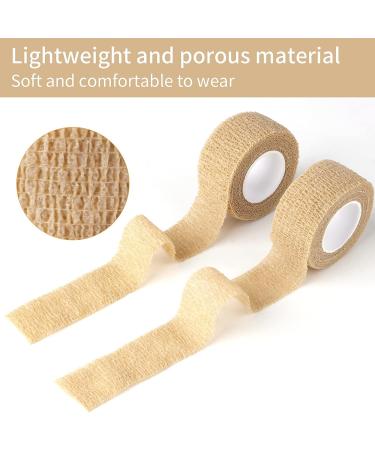 Skin Colour Self-Adhesive Elastic Bandage Tape - 6pc 1 Inch Wide for Wrist and Ankle Sprains - Buy Online on GoSupps.com