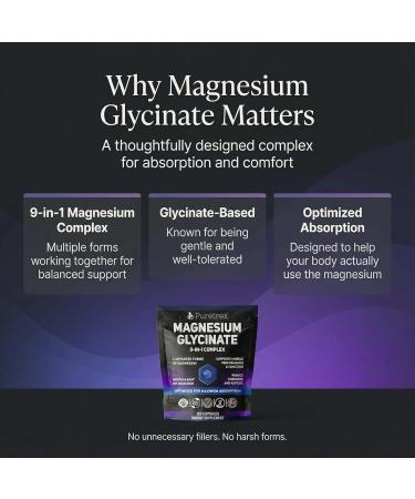 Puretrex Magnesium Glycinate Complex, 120 Vegan Capsules, 9-in-1 Formula with 6 Advanced Forms, Supports Muscle Performance, Maximum Absorption - Buy Online on GoSupps.com