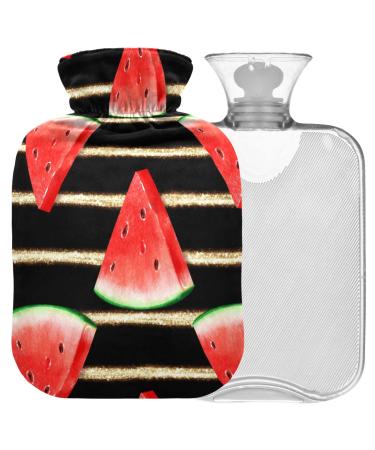 Naanle watermelon stripes heat bottle with cover transparent hot water bottle 1l heat bottle for bed handfoots Warmer pain relief heat and cold therapy