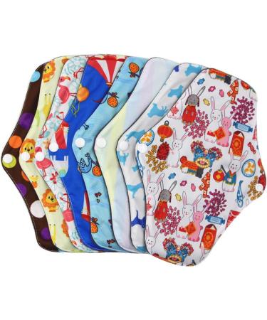Organic Bamboo Cotton Reusable Menstrual Pads - 10 Pack | Washable Overnight Period Panty Liners - Buy Online on GoSupps.com