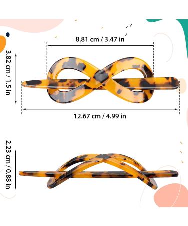 Noverlife 2PCS Cellulose Acetate Hair Slide & Stick Set | Tortoise Shell Hair Barrette Pins for Women & Girls | French Style Ponytail Updo - Buy Online on GoSupps.com