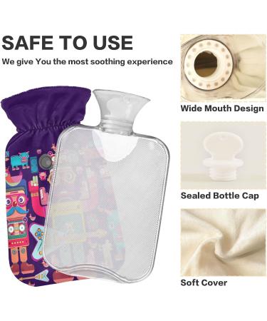 Naanle Robot Musician Hot Water Bottle - Transparent Hand Warmer for Pain Relief & Cold Therapy | 1L | Ideal for Comfort & Relaxation - Buy Online on GoSupps.com