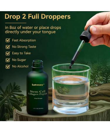Lotmay Stem Cell Collagen Peptide Oral Drops 2026 New Natural Multi Collagen Peptides Liquid Drops Hydrolyzed Liquid Collagen Peptides for Lift & Firm Skin Anti-Aging Natural Ingredients (2 Bottle) - Buy Online on GoSupps.com