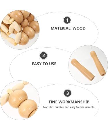 Healifty Handmade Wooden Body Massager - Back Roller for Muscle Relief | 1pc (Beige) - Buy Online on GoSupps.com