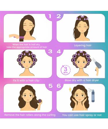 38-Piece Hair Rollers Curlers Set for Long, Medium, Short Hair - Self Grip Velcro Rollers with Duckbill Clips + Storage Bag - Buy Online on GoSupps.com