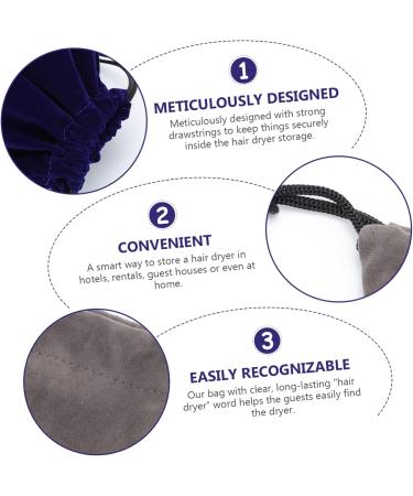 Healeved 2pcs Storage Bag Drawstring Hair Dryer Pouch Safe Hair Dryer Pouch Cotton Drawstring Bags Velvet - Buy Online on GoSupps.com