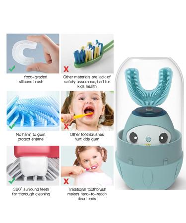 CATLION U Type Sonic Kids Electric Toothbrush - 360 Whitening, 4 Gear Modes, Blue, 8-15 years - Buy Online on GoSupps.com