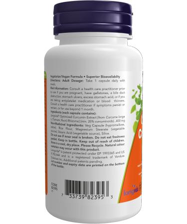 NOW Supplements CurcuBrain 400mg Capsules 50 Count - Buy Online on GoSupps.com