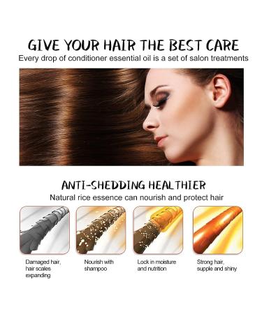 Rice Water Hair Growth Shampoo & Conditioner Set for Women - With Rosemary, Biotin & Caffeine - Ideal for Thinning Hair & Loss - Buy Online on GoSupps.com