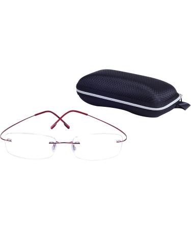 JoXiGo Rimless Reading Glasses for Men & Women - Ultralight 13g Flexible Frame with Case - 2.5 Magnification for Ages 60-64 - Stylish & Comfortable - Buy Online on GoSupps.com