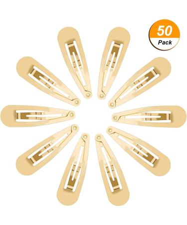50 Pack Snap Hair Clips Hair Barrettes for Kids Girls and Women 50 mm (Gold) - Buy Online on GoSupps.com