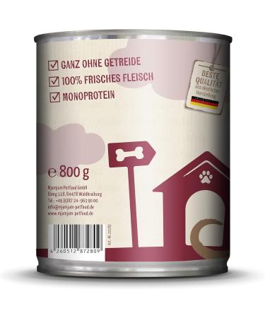 MjAMjAM - premium wet food for dogs - pure meat pleasure - delicious pure kangaroo 6 pack (6 x 800 g) grain free with extra meat - Buy Online on GoSupps.com