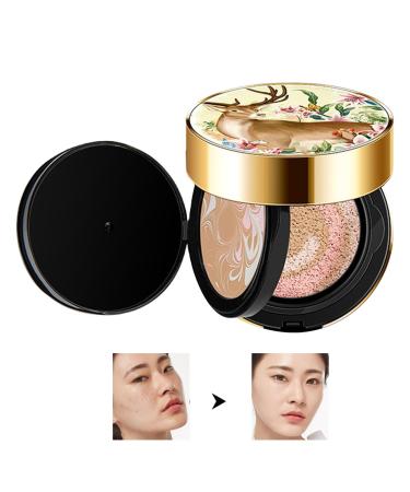 Compact Cushion, Portable Double Layer Moisturizing Foundation with Mirror, Cream Foundation for Most Skin Types, Makeup Cushion for Women and Men, Cream Puchen