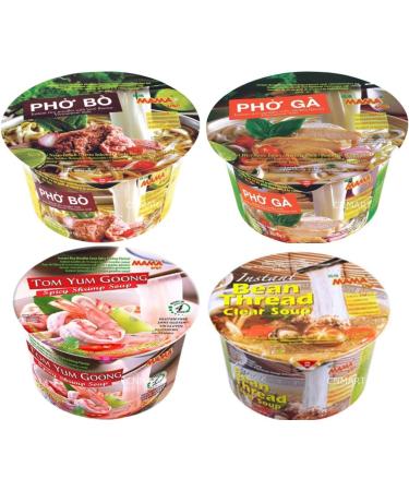 Mama Instant Noodle Cup Rice Vermicelli Pho Bo Bowl and Rice Porridge Jok Cup (Case of 20) Self Customised Assorted Flavours - Buy Online on GoSupps.com