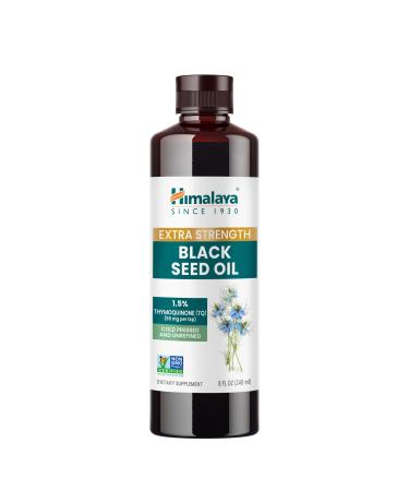 Himalaya Extra Strength Black Seed Oil Cold-Pressed & Unrefined 1.5% Thymoquinone (69 mg per TSP) 8 oz