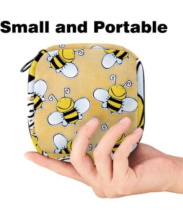 Buy Bee Pattern Menstrual Pad Bag | Women s Portable Napkin & Cup Pocket with Zipper for Teens & Girls - Buy Online on GoSupps.com