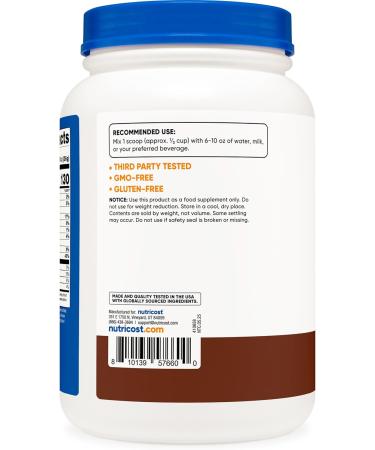 Nutricost Hydrolyzed Whey Protein Powder (Chocolate) 2 LBS - Whey Protein Hydrolysate 25g of Protein GMO-Free Gluten-Free - Buy Online on GoSupps.com