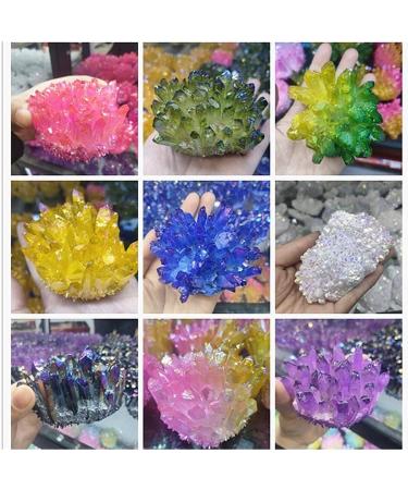 450-550g Dropshipping Natural Raw Quartz Crystal Cluster Specimen Rainbow Aura Quality Gemstone Stone Home Decor Crystal Cluster (Color : Pink Yellow) - Buy Online on GoSupps.com