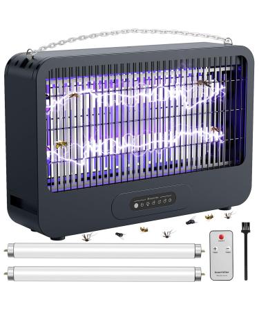 Insect destroyer Electrically double -sided grille fly trap electrically with remote control 4000V mosquito trap Effective detection range 100 m Suitable for kitchen bedroom office (gray