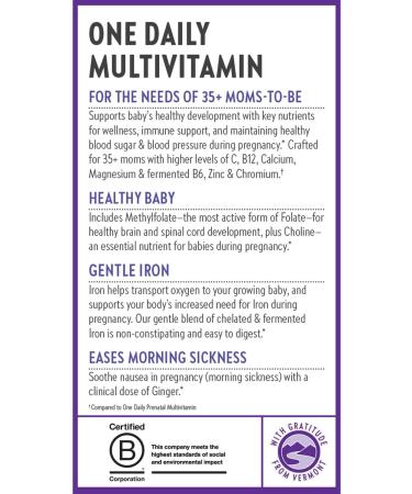 New Chapter Prenatal Vitamins One Daily Prenatal Multivitamin Enhanced for Age 35+ with Methylfolate + Choline for Healthy Mom & Baby Gluten Free & Non-GMO- 90 ct 90 Count (Pack of 1) - Buy Online on GoSupps.com