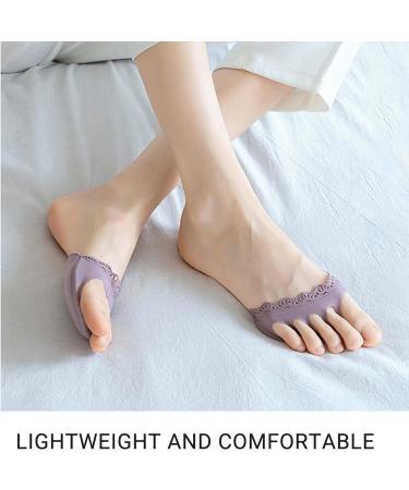 Honeycomb Fabric Forefoot Pads - Soft Cushion for High Heels & Sandals | 5 Pairs (2 Beige 2 Gray 1 Black) - Women's Invisible Toe Socks - Buy Online on GoSupps.com