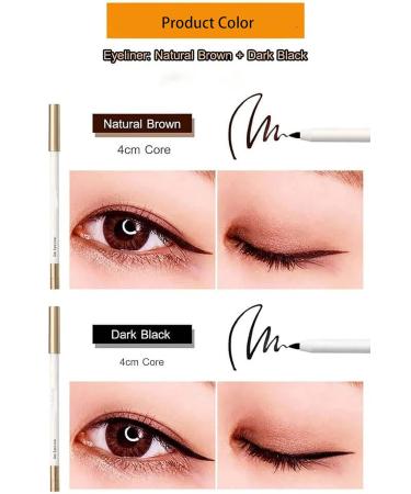 DADASHAO Waterproof Dual Eyeliner Pencil Set - Long Lasting, Sweat-proof, High Pigmented Black & Brown Shades - Buy Online on GoSupps.com