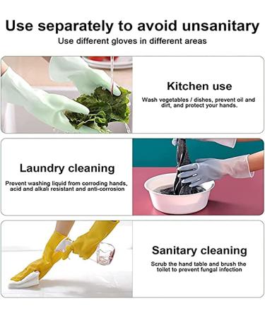 KKRAUS Non-Slip Reusable Cleaning Gloves 3 Pairs Rubber Gloves Kitchen Dishwashing Gloves for Laundry Working Gardening Washing Up Gloves (Color : Pink Size : Medium) Medium Pink - Buy Online on GoSupps.com