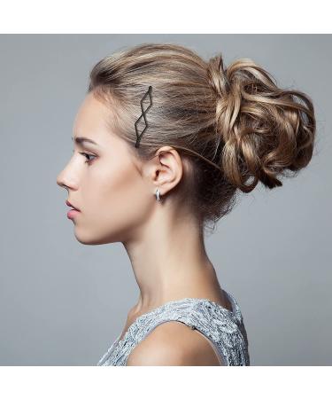 10 Black Geometric Bobby Pins - Minimalist Hair Clips for Women & Girls - Wedding Accessories - Buy Online on GoSupps.com