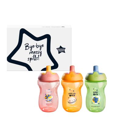 Tommee Tippee Sportee Water Bottle for Toddlers - Pink & Green & Orange - Pack of 3 - Buy Online on GoSupps.com
