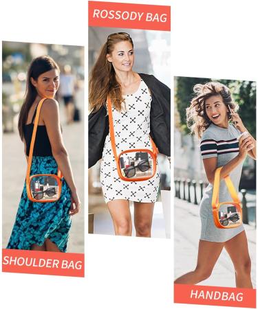 Fimhut Sunset Chevron Transparent Shoulder Bag - Ideal for Stadiums Concerts & Festivals - Orange/Evening Red Zigzag Pattern - Buy Online on GoSupps.com