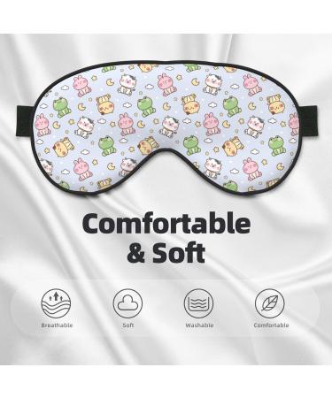 Buy Cute Animals Cartoon Sleep Mask - Adjustable Double-Sided Eye Covers for Comfortable Sleep | Reduce Eye Edema & Enjoy Perfect Shading - Buy Online on GoSupps.com