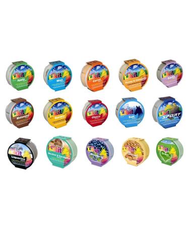 Likit Little Likit Horse Lick Flavoured Treat - 250g X 24 Pack | 15 Flavours | Incl. Guide and Hold Le Cherry